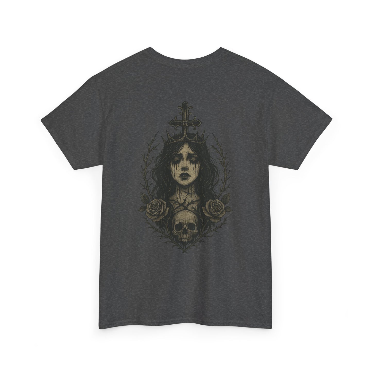 Gothic Lady Graphic Tee - Unisex Heavy Cotton Shirt, Bad Omen Alternative Fashion, Gift for Halloween, Outfit for Edgy Style, Unique Statement Top