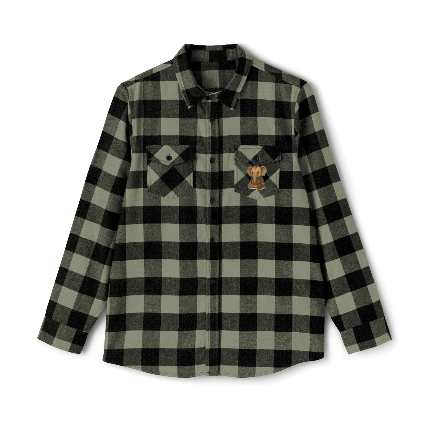 Flannel Shirt with Punk Plush Elephant Design | Cozy Fall Essential, Lumberjack Chic, Great for Outdoor Adventures, Perfect Gift