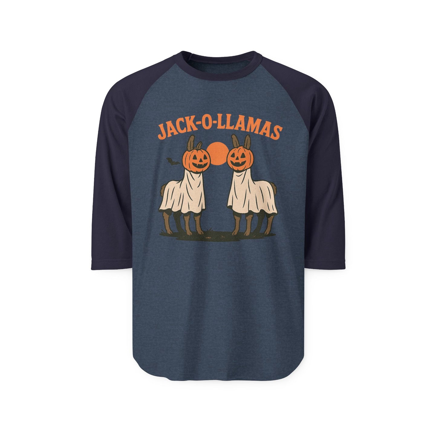 Jack-O-Llamas Halloween Raglan Shirt, Unisex Halloween Shirt, Fun Fall Apparel, Pumpkin Costume Tee, Halloween Party Outfit