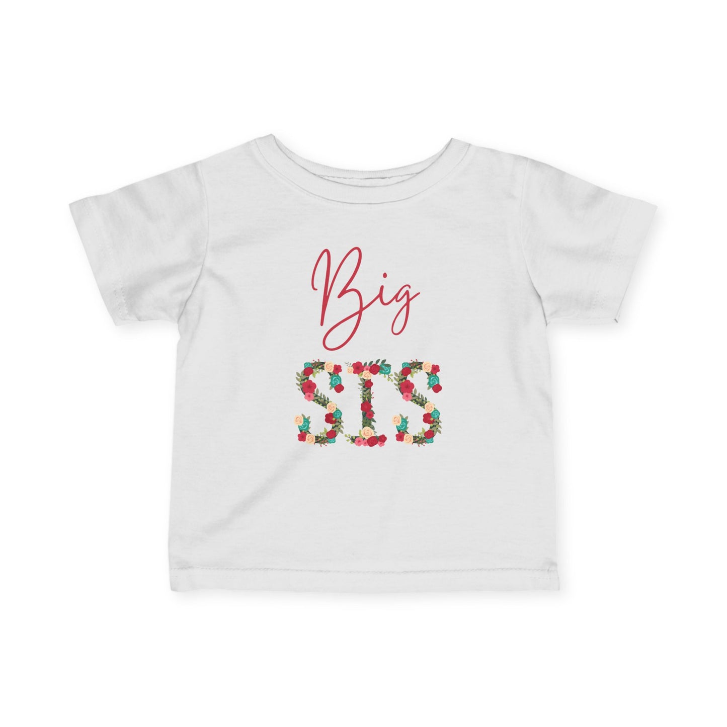 Toddler Tee Big Sis Floral Letters Shirt, Shirt for New big sister