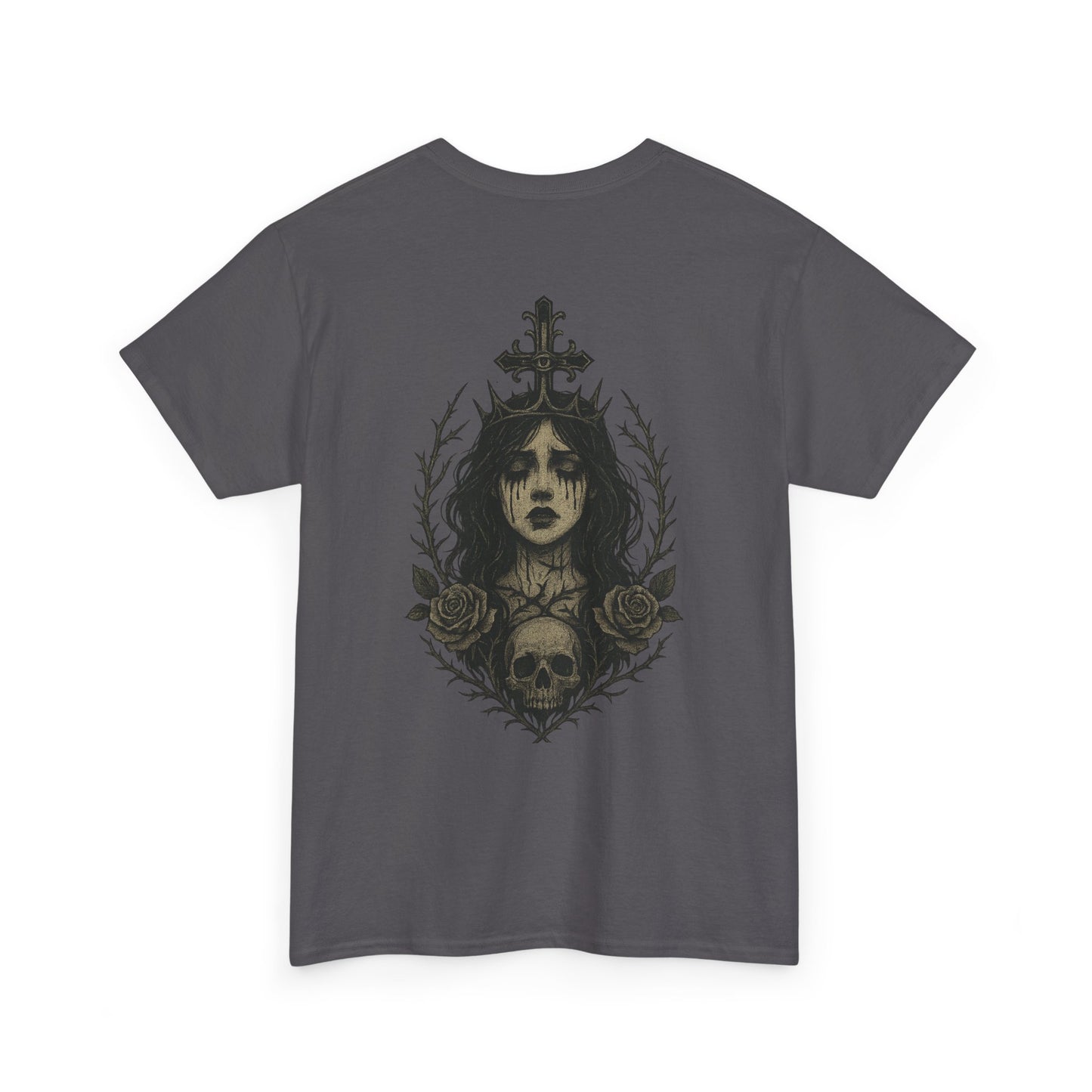 Gothic Lady Graphic Tee - Unisex Heavy Cotton Shirt, Bad Omen Alternative Fashion, Gift for Halloween, Outfit for Edgy Style, Unique Statement Top