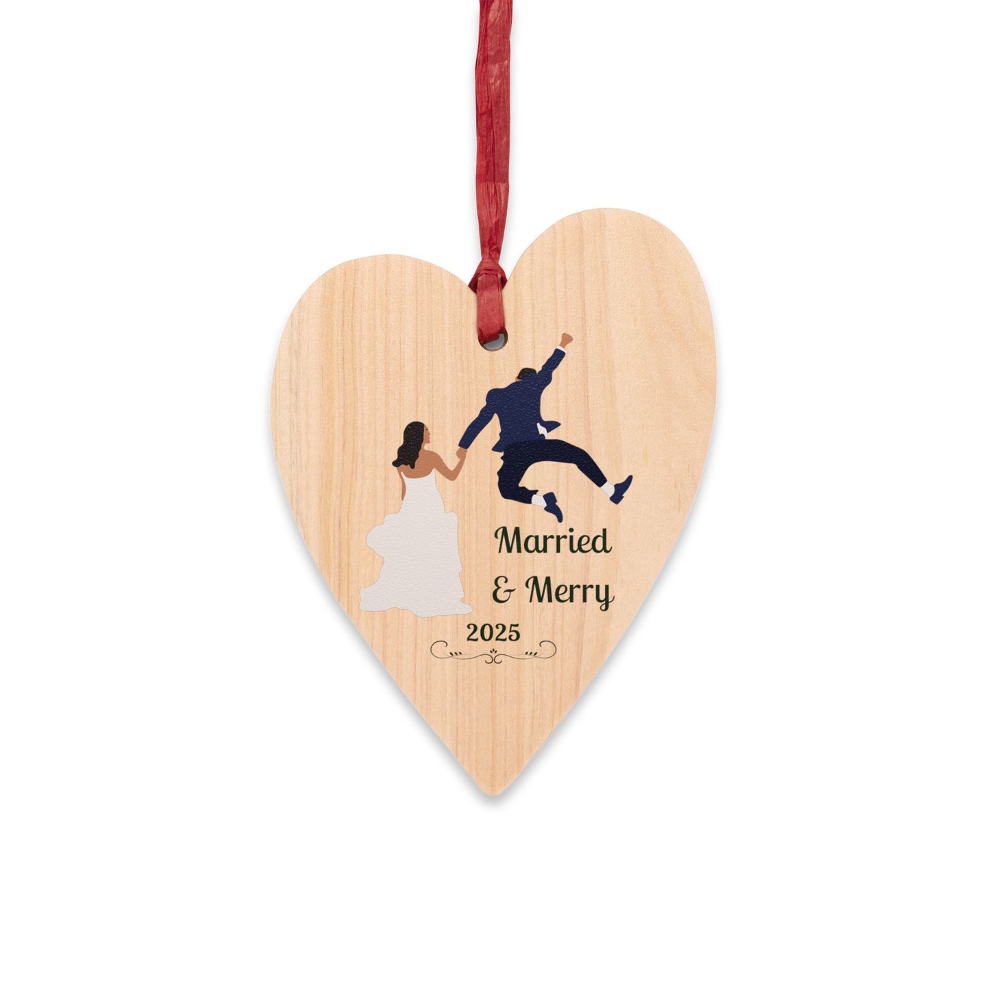Wedding Wooden Ornaments 2025, Heart Decoration, Unique Gift for Newlyweds, Home Decor, Engagement Keepsake