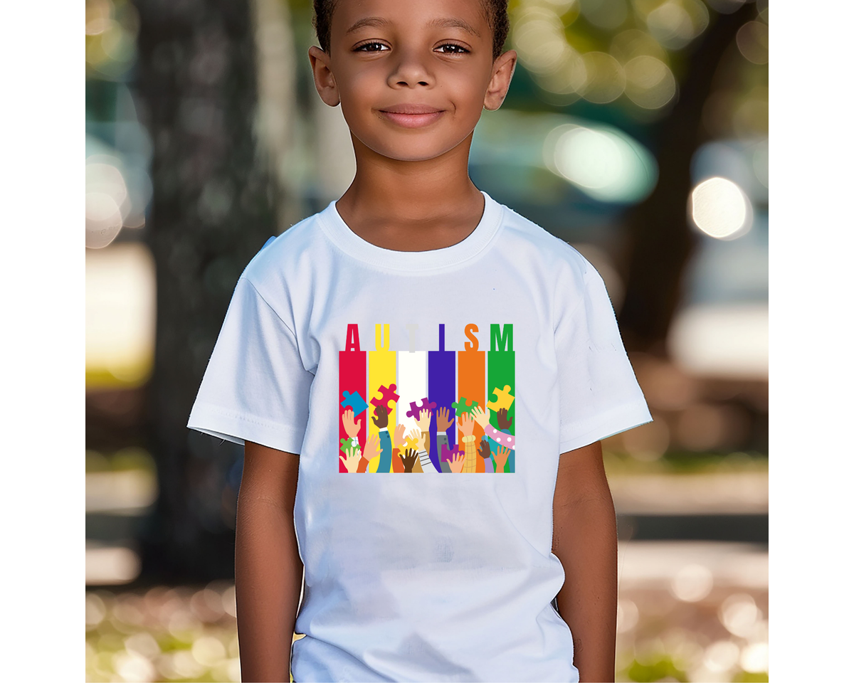 Autism Awareness Kids Lightweight T-Shirt a bright and proud way for kids to celebrate neurodiversity and show support for the autism community.