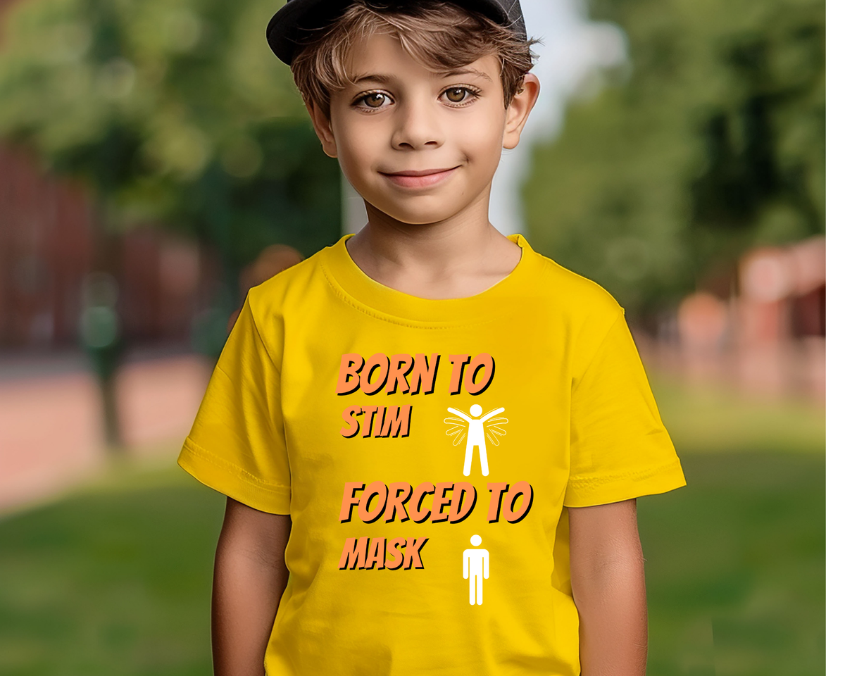 Born To Stim, Forced To Mask Kids Lightweight T-Shirt-made for kids who express themselves in ways the world doesn’t always understand