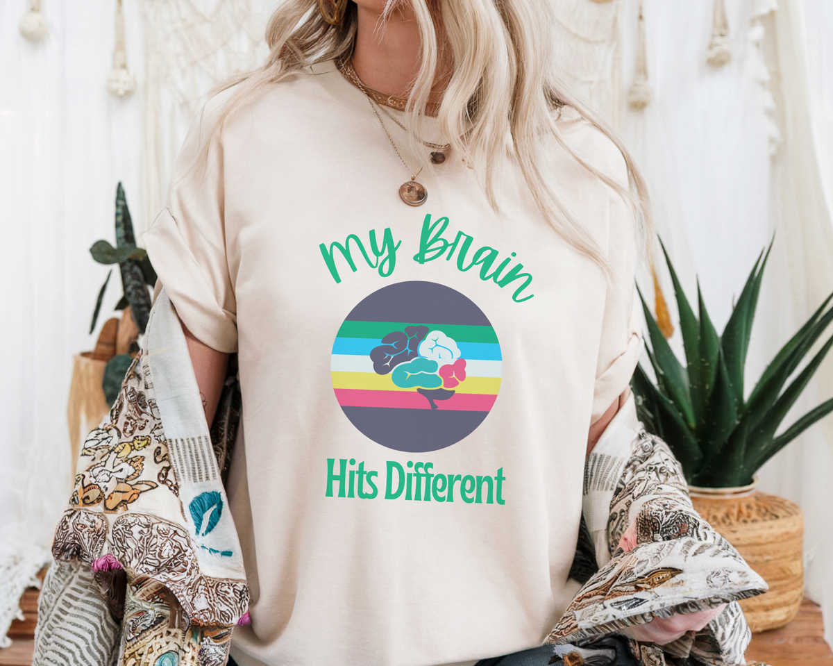 Neurodiversity Awareness-My Brain Hits Different Women's Lightweight T-Shirt