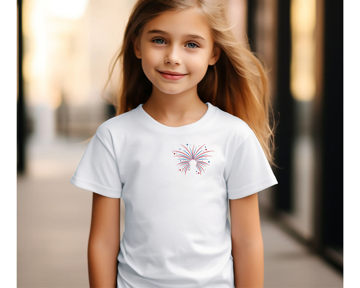Youth Patriotic Explosions T-Shirt: Fun 4th of July Kids' Tee for Fireworks Lovers