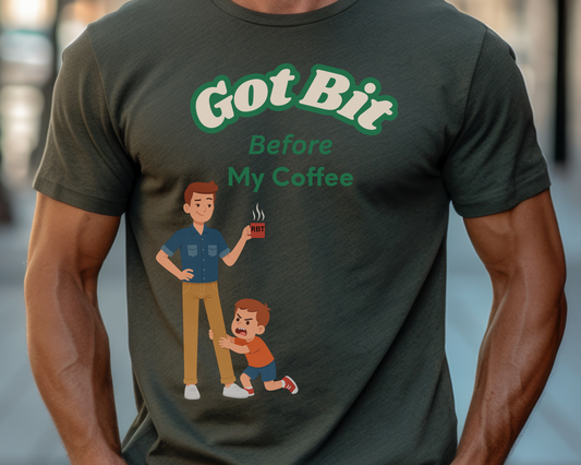 Got Bit Before My Coffee Shirt – Funny RBT ABA Therapist T-Shirt – Behavior Tech Humor – Bitten by Client Tee