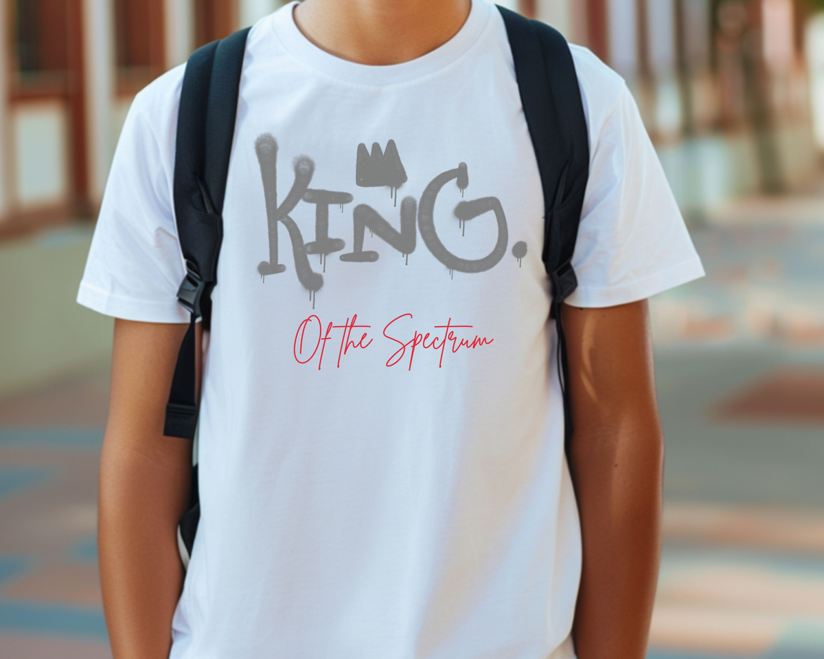 Autism Pride Youth T-Shirt: King of the Spectrum Short Sleeve Tee for Empowered Boys