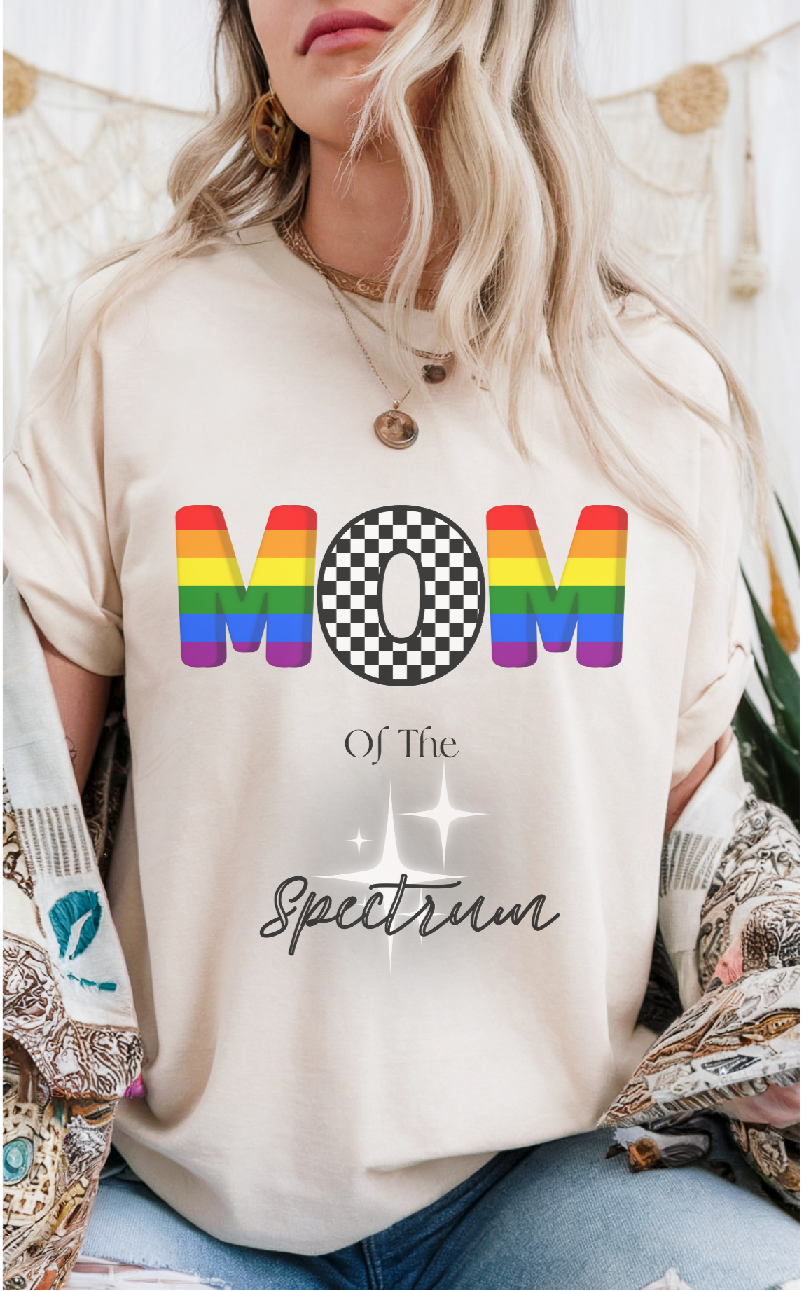 Autism Spectrum Mom Lightweight Rainbow T-Shirt: Advocating, Neurodivergent Support, Proud Mother Gift