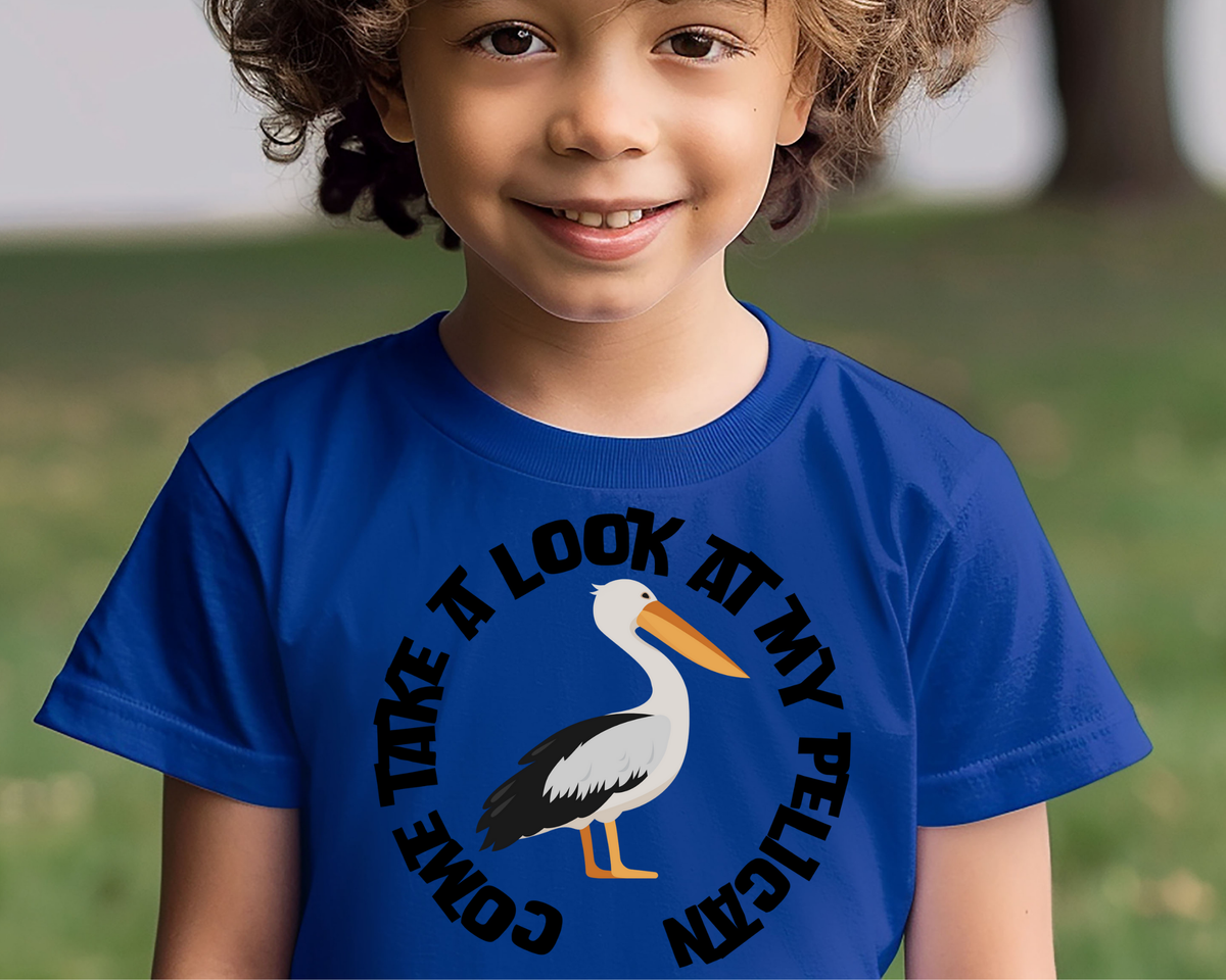 Come Take A Look At My Pelican Kids Lightweight T-Shirt is quirky, curious, and full of fun—just like the kids who wear it!