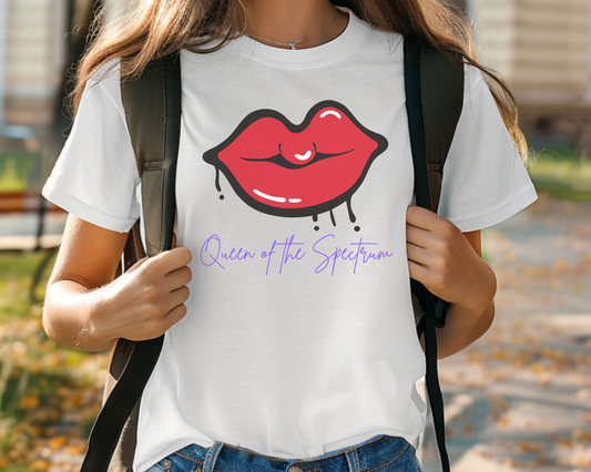 Autism Pride Youth T-Shirt: Queen of the Spectrum Short Sleeve Tee for Girls on ASD