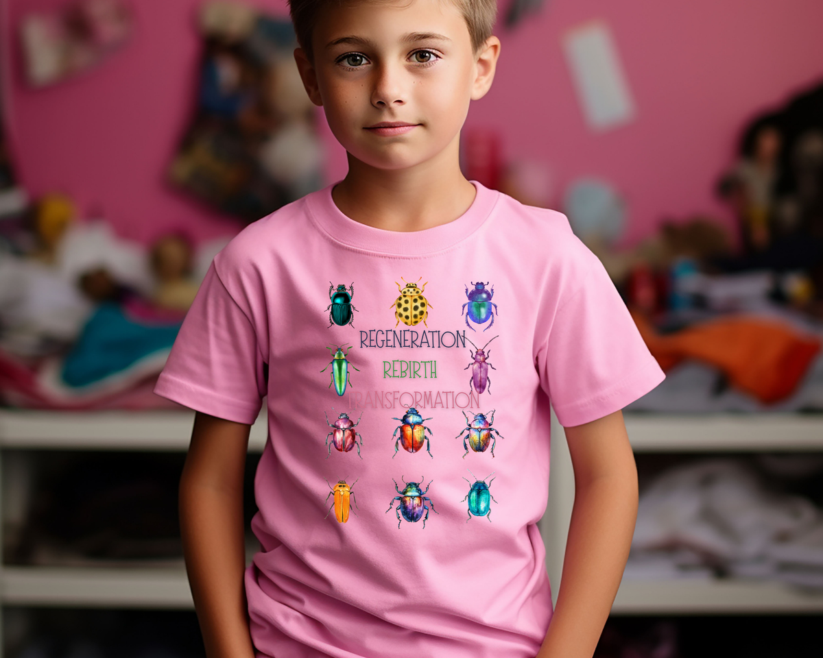 Regeneration Rebirth Transformation Kids Lightweight T-Shirt-Perfect for neurodivergent kids who are discovering their voice, navigating challenges, or embracing their uniqueness