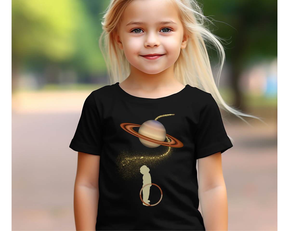 Inspirational Space Explorer Toddler Jersey T-Shirt: Big Dreams Start Small with Saturn Design