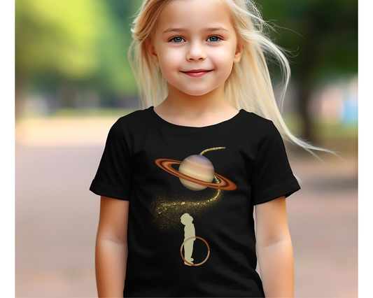 Inspirational Space Explorer Toddler Jersey T-Shirt: Big Dreams Start Small with Saturn Design