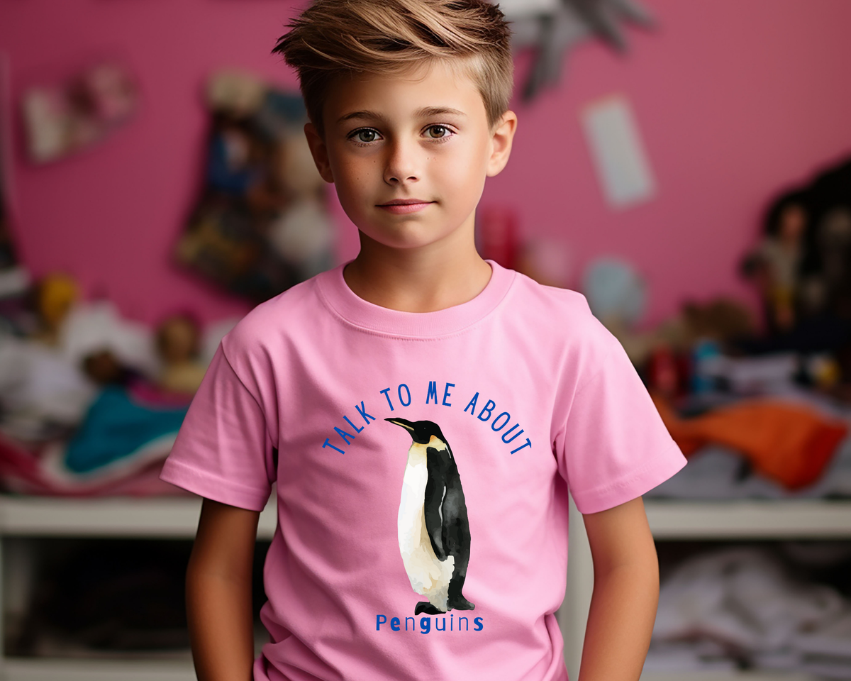 Talk to Me About Penguins, Toddler, Kids T-shirt  is perfect for young animal lovers who are fascinated by these adorable, flightless birds.