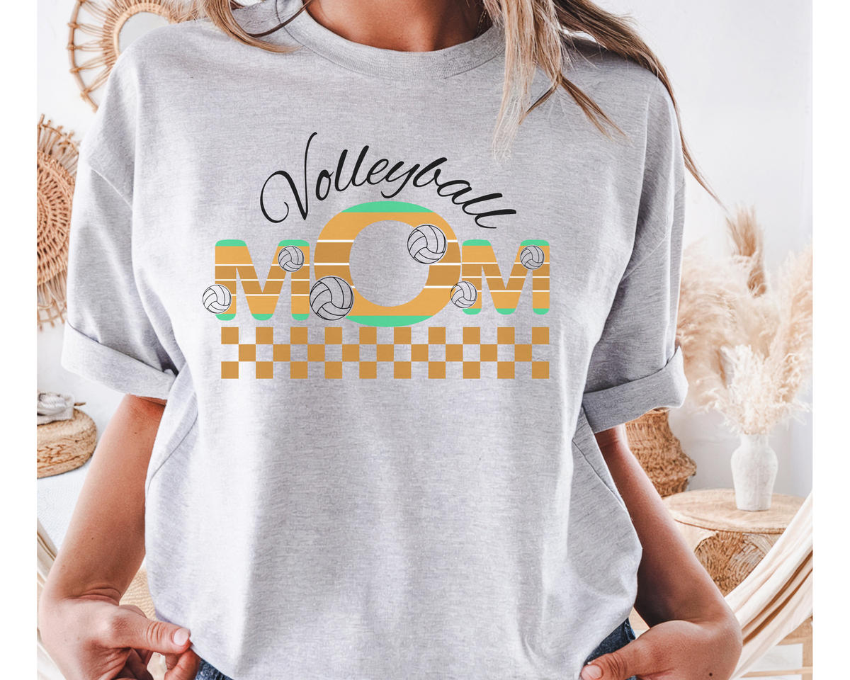 Volleyball Mom T-Shirt: Unisex Ribbed Neck Tee for Proud Parents, Game Day Support
