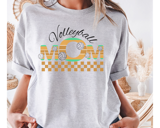 Volleyball Mom T-Shirt: Unisex Ribbed Neck Tee for Proud Parents, Game Day Support